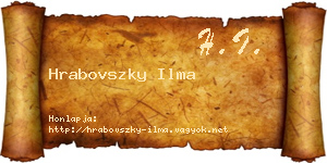 Hrabovszky Ilma névjegykártya